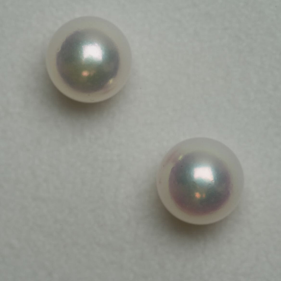 7.27 and 7.32 mm GIA Certified Hanadama Akoya Pearl Stud Earrings