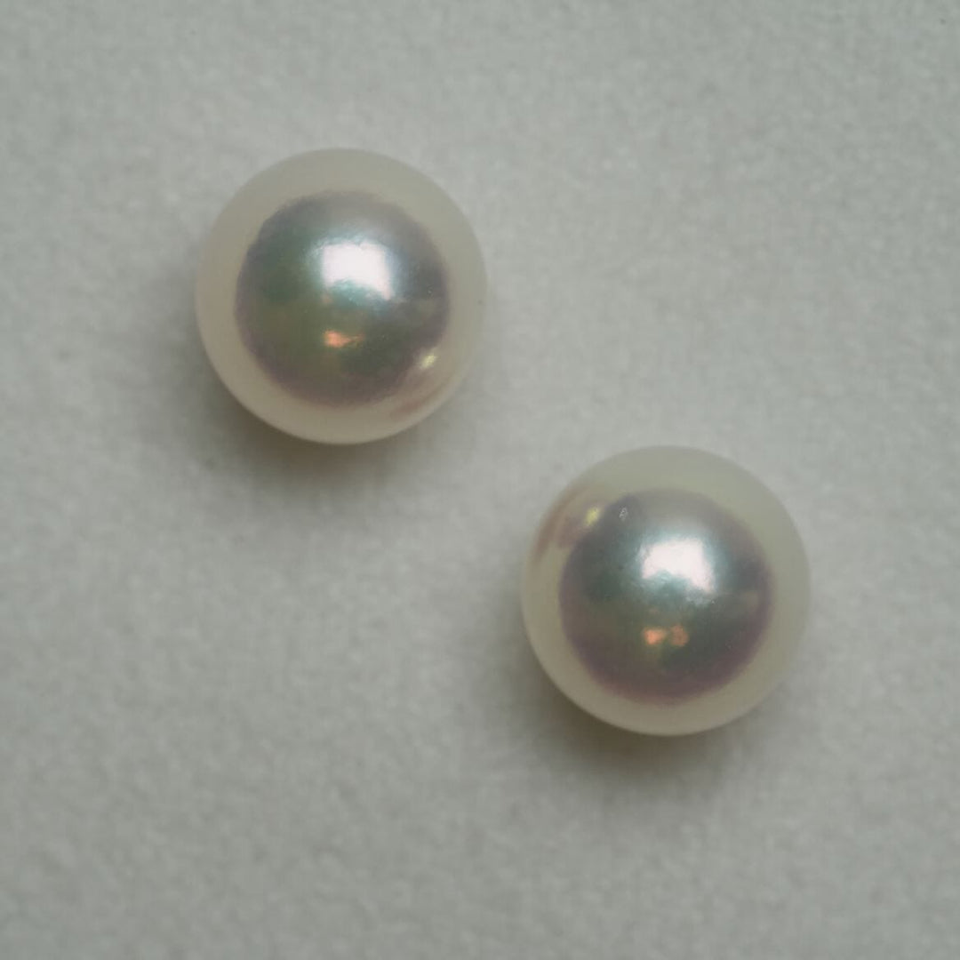 7.37 and 7.48 mm GIA Certified Hanadama Akoya Pearl Stud Earrings