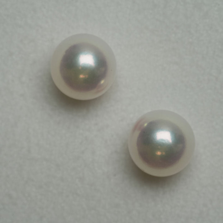 7.26 and 7.30 mm GIA Certified Hanadama Akoya Pearl Stud Earrings