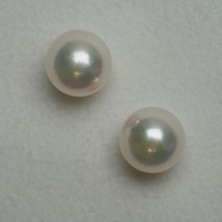 7.25 and 7.28 mm GIA Certified Hanadama Akoya Pearl Stud Earrings