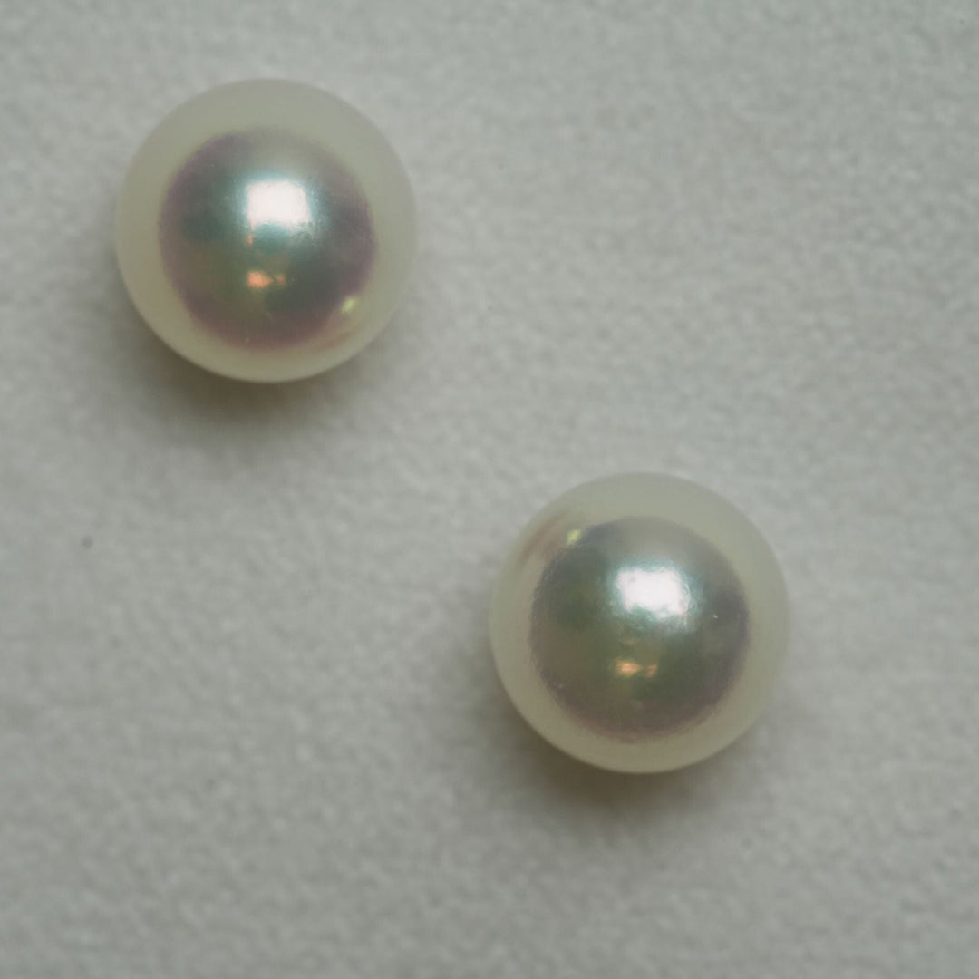 7.45 and 7.47 mm GIA Certified Hanadama Akoya Pearl Stud Earrings