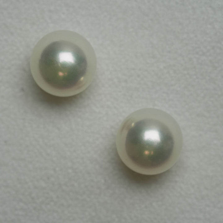 7.25 and 7.32 mm GIA Certified Hanadama Akoya Pearl Stud Earrings