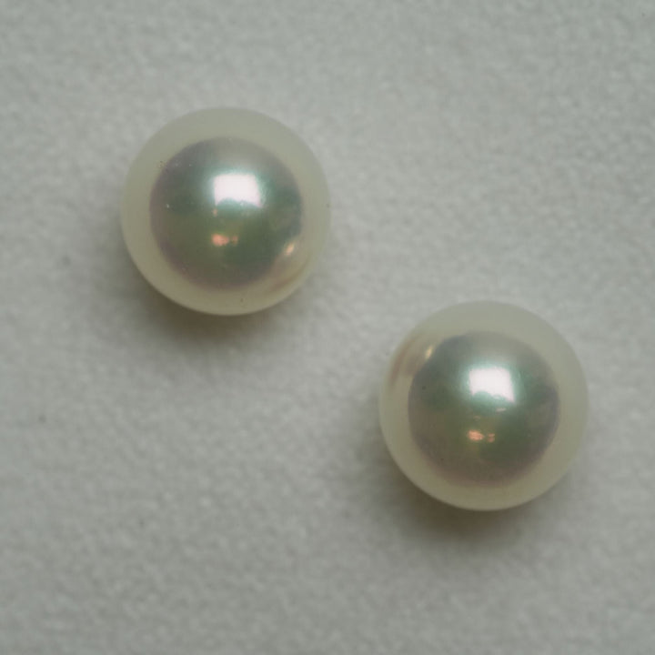 7.68 and 7.72 mm GIA Certified Hanadama Akoya Pearl Stud Earrings