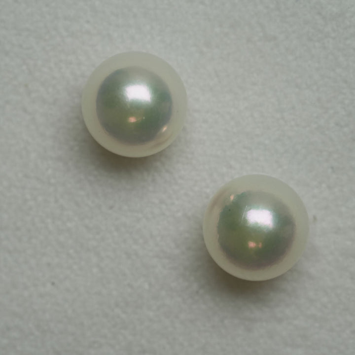 7.31 and 7.34 mm GIA Certified Hanadama Akoya Pearl Stud Earrings
