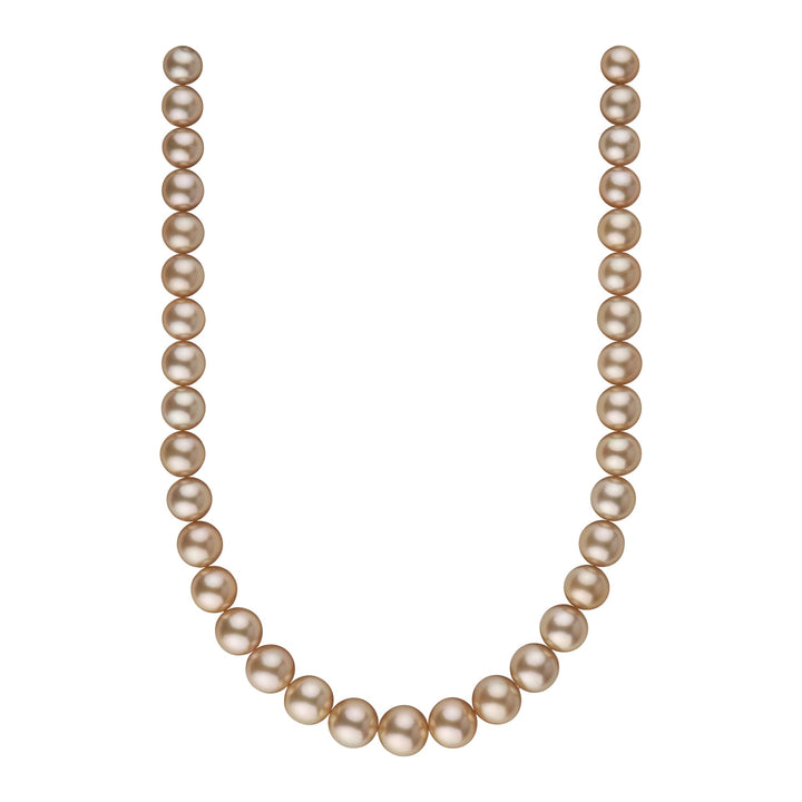 10.0-13.2 mm AA+/AAA Golden South Sea Round Pearl Necklace