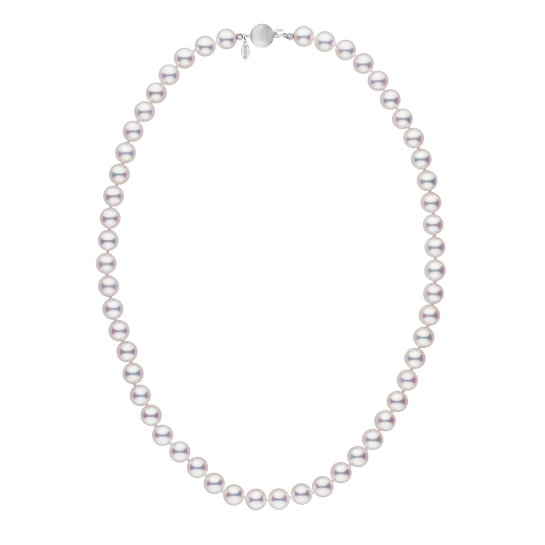 7.0-7.5 mm White Hanadama Akoya Pearl Necklace