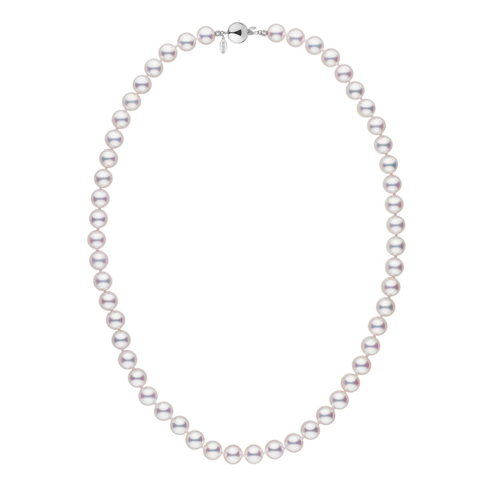 7.0-7.5 mm White Hanadama Akoya Pearl Necklace