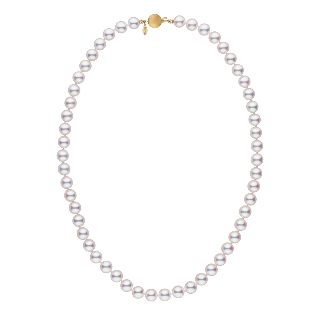 7.0-7.5 mm White Hanadama Akoya Pearl Necklace