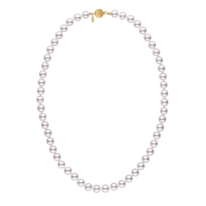 7.0-7.5 mm White Hanadama Akoya Pearl Necklace