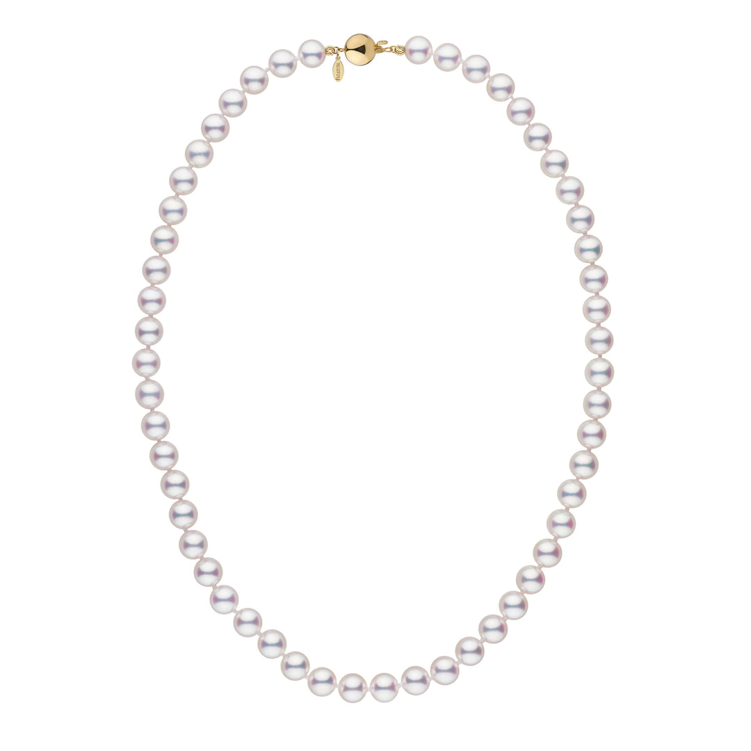 7.0-7.5 mm White Hanadama Akoya Pearl Necklace