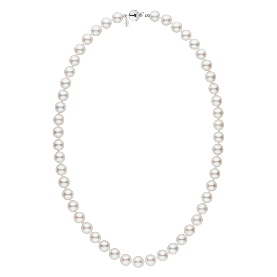 8.0-8.5 mm 18 inch White Hanadama Akoya Pearl Necklace