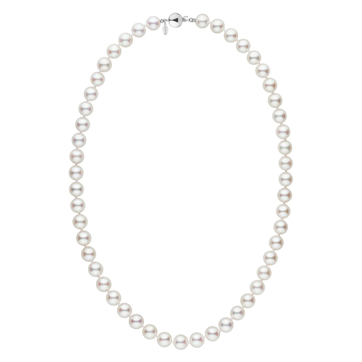 8.0-8.5 mm 18 inch White Hanadama Akoya Pearl Necklace