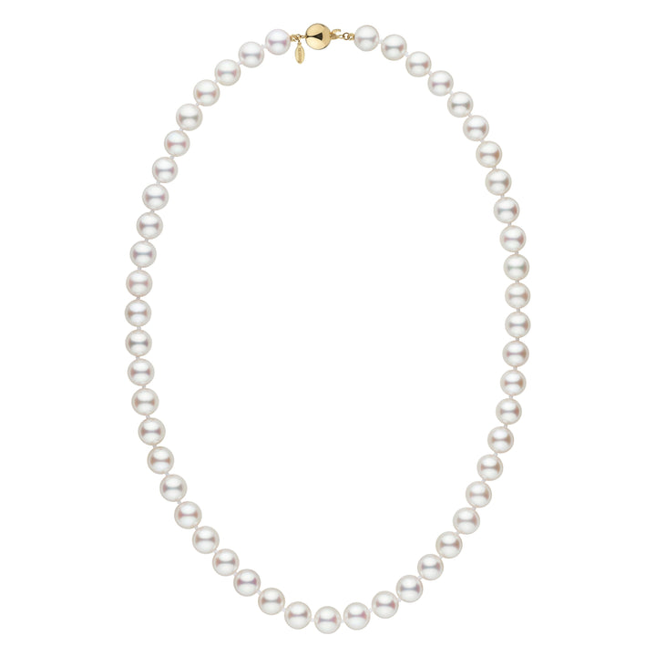 8.0-8.5 mm 18 inch White Hanadama Akoya Pearl Necklace