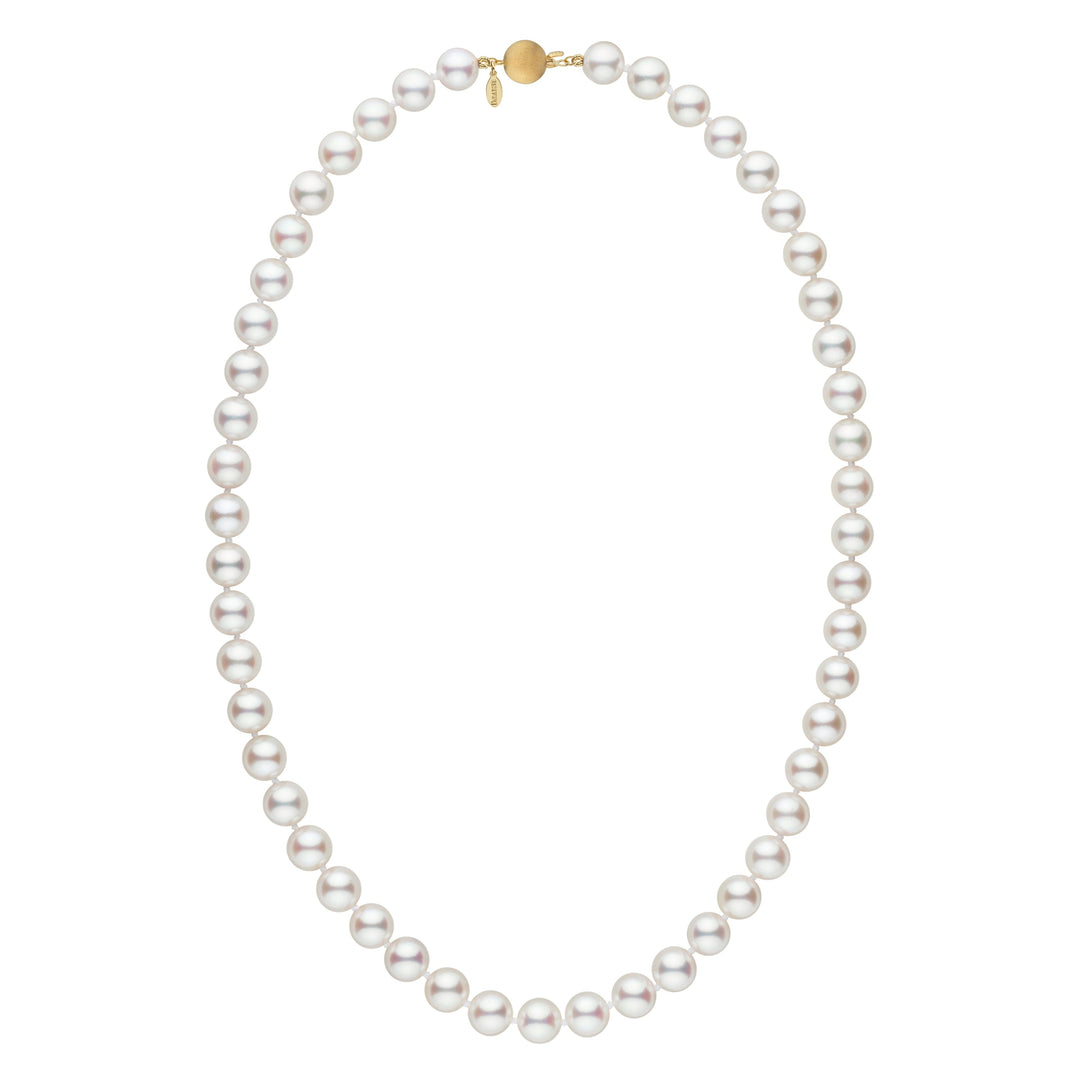 8.0-8.5 mm 18 inch White Hanadama Akoya Pearl Necklace