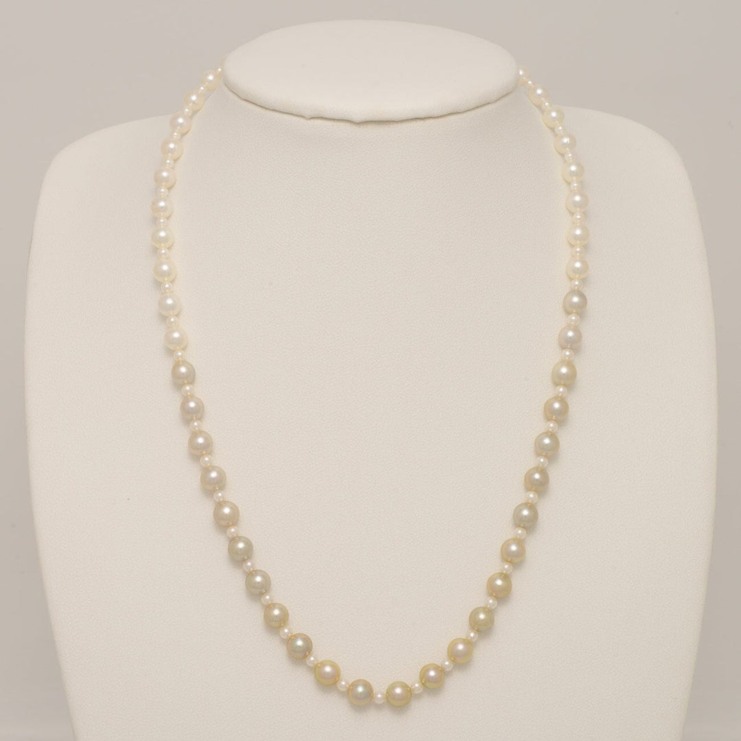 JF-12: 2.0-5.5 mm Pistachio Ombre Akoya Semi-Round Pearl Strand