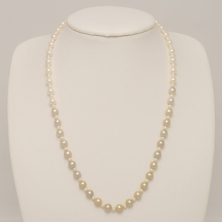 JF-12: 2.0-5.5 mm Pistachio Ombre Akoya Semi-Round Pearl Strand