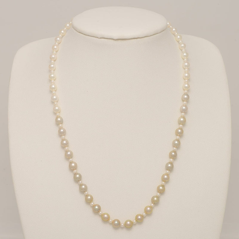 JF-12: 2.0-5.5 mm Pistachio Ombre Akoya Semi-Round Pearl Strand