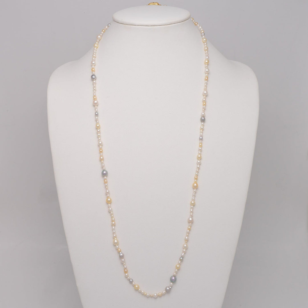 JF-15: 2.0-6.0 mm Natural Color Akoya Pearl Necklace