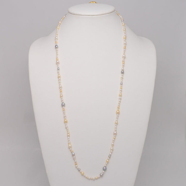 JF-15: 2.0-6.0 mm Natural Color Akoya Pearl Necklace