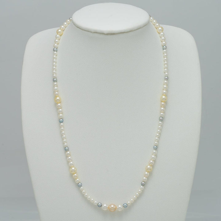 JF-16: 3.5-7.0 mm Natural Color Akoya Pearl Wave Strand, 18" Unstrung