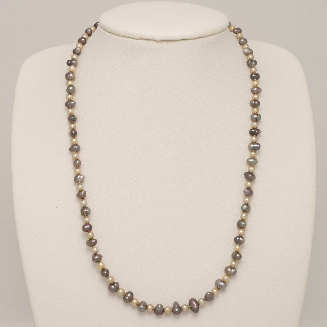 JF21-A: 3.5-5.0 mm Tahitian Keshi and Natural Gold Akoya Pearl Necklace