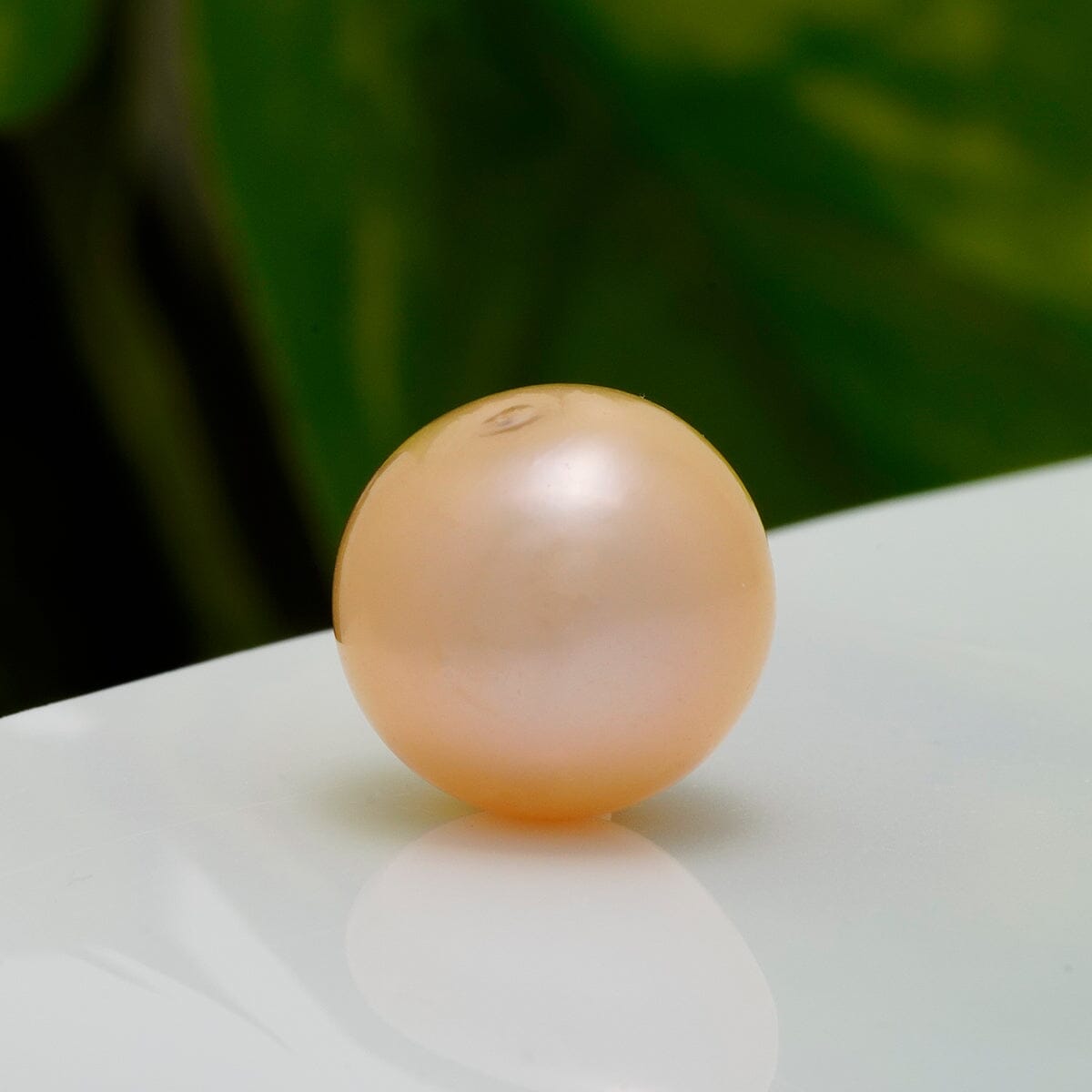 K-8: 13.5 mm Soft Peach Near Round Japan Kasumi Pearl, view 2