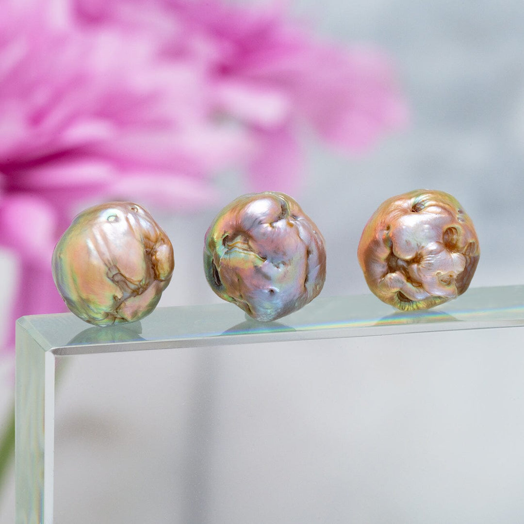 10.5-11.5 mm Copper Rainbow Japanese Kasumi Pearl Suite