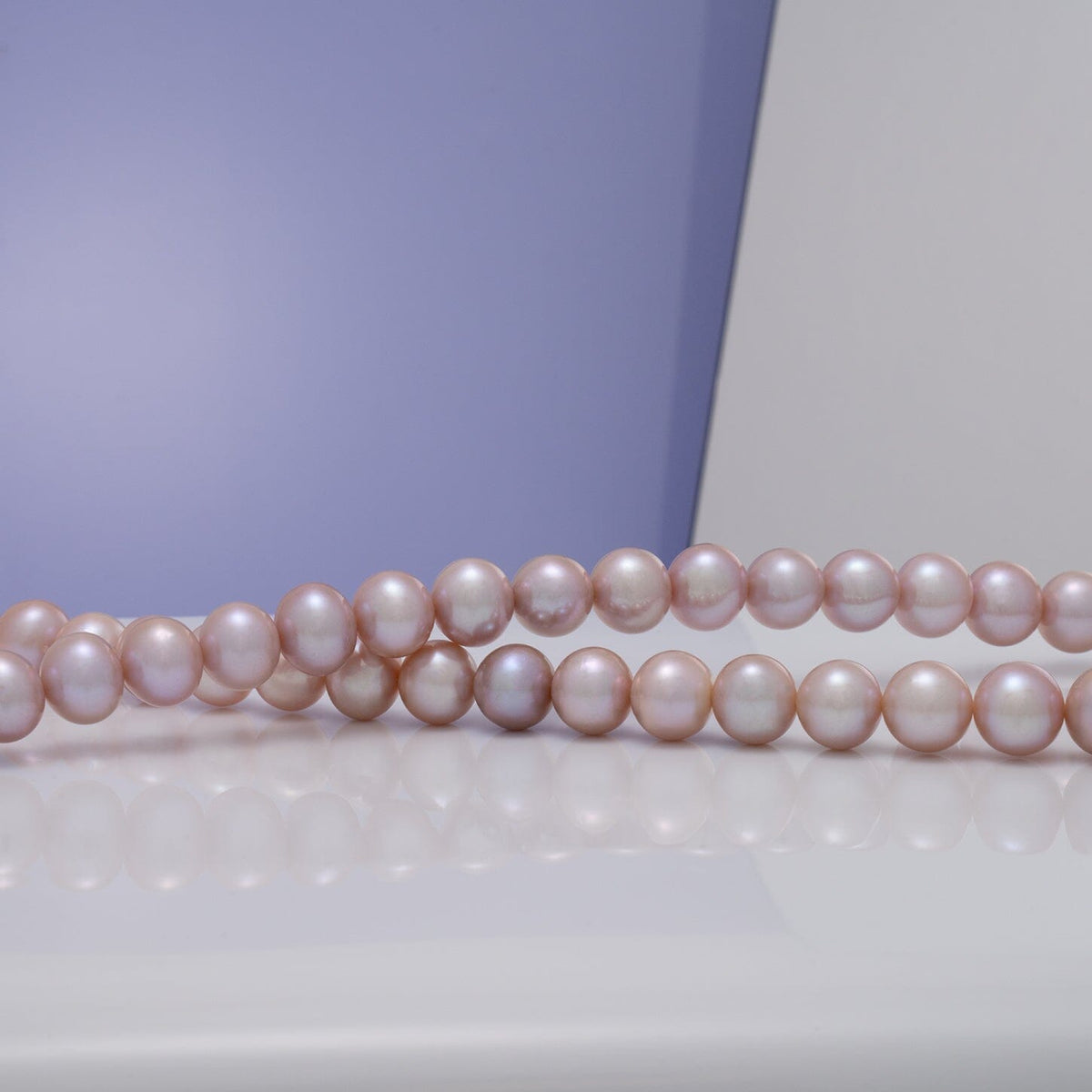10.5-11.5 mm AA+ Lavender Freshwater Pearl Necklace lay out