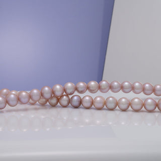10.5-11.5 mm AA+ Lavender Freshwater Pearl Necklace lay out