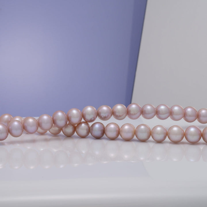 10.5-11.5 mm AA+ Lavender Freshwater Pearl Necklace lay out