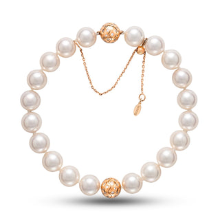 9.0-9.5 mm AAA Round Adjustable Akoya Pearl and Diamond Bracelet