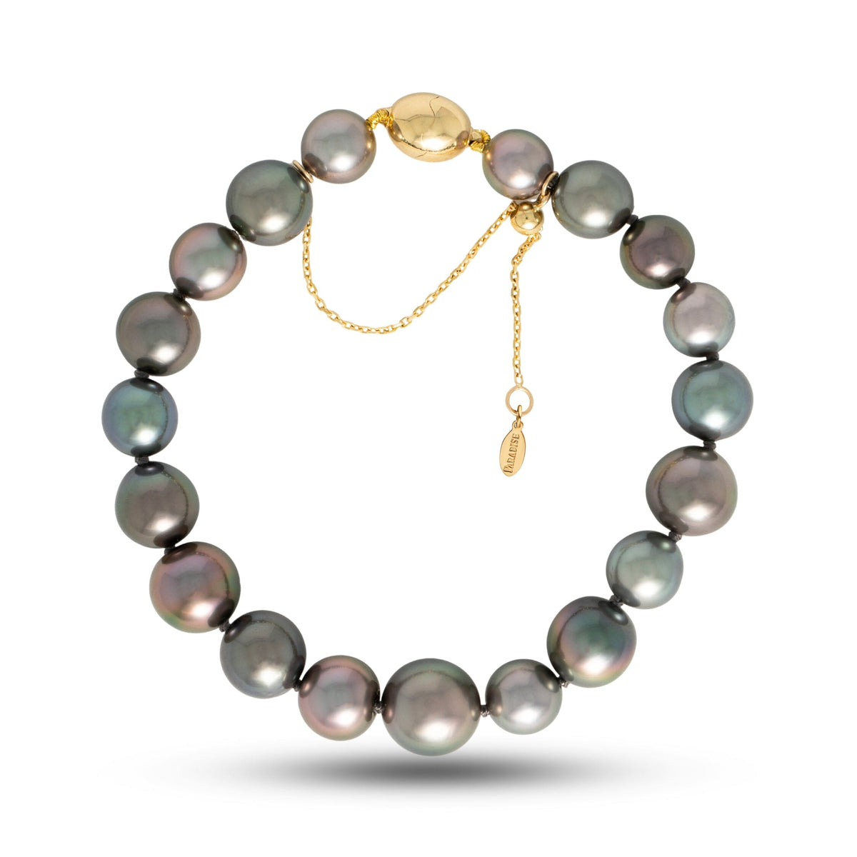 8.0-11.0 mm AAA Multicolor Round Adjustable Tahitian Pearl Bracelet
