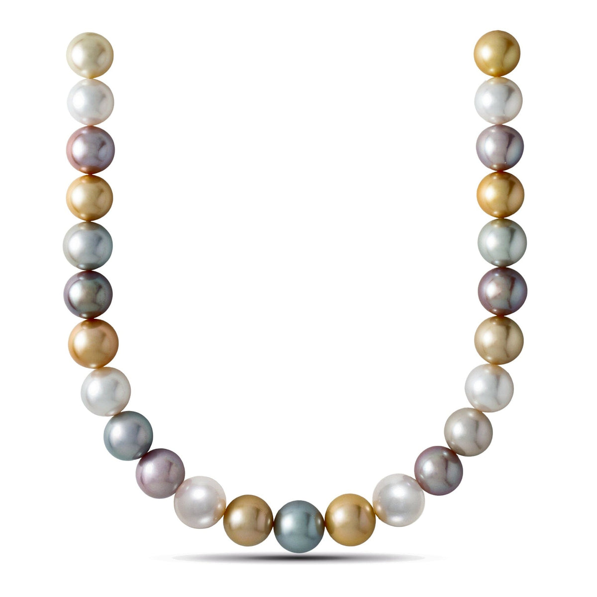 15.0-17.0 mm Round Multicolor South Sea, Tahitian and Edison Pearl Necklace