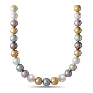 15.0-17.0 mm Round Multicolor South Sea, Tahitian and Edison Pearl Necklace