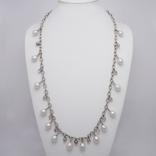 Assael Collection: 12.0–12.8 mm White South Sea Pearl and Moonstone Necklace bust