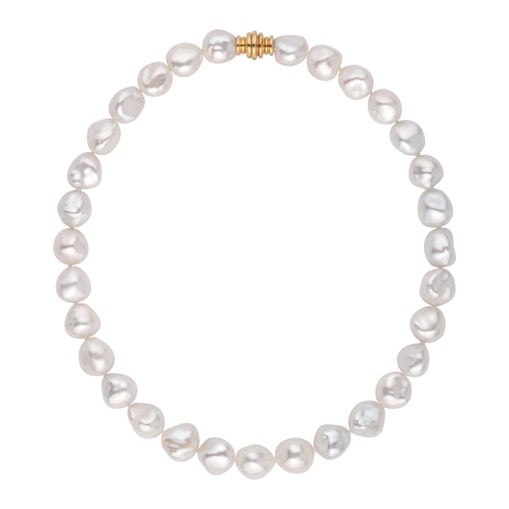 10.4–12.5 mm White South Sea Keshi Pearl Necklace