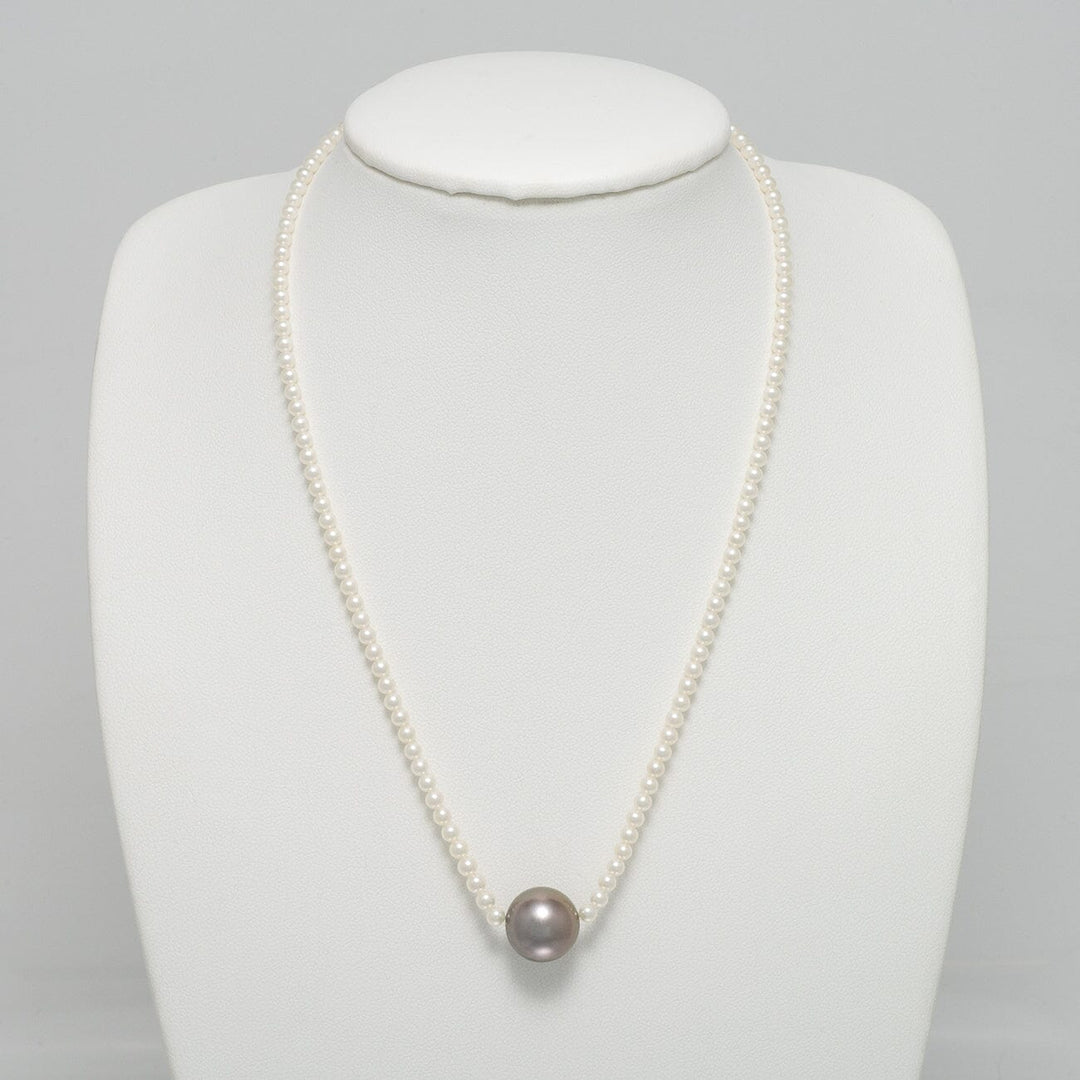 Assael Collection: 13.0 mm Tahitian Pearl and Akoya Pearl Necklace, 18K White Gold