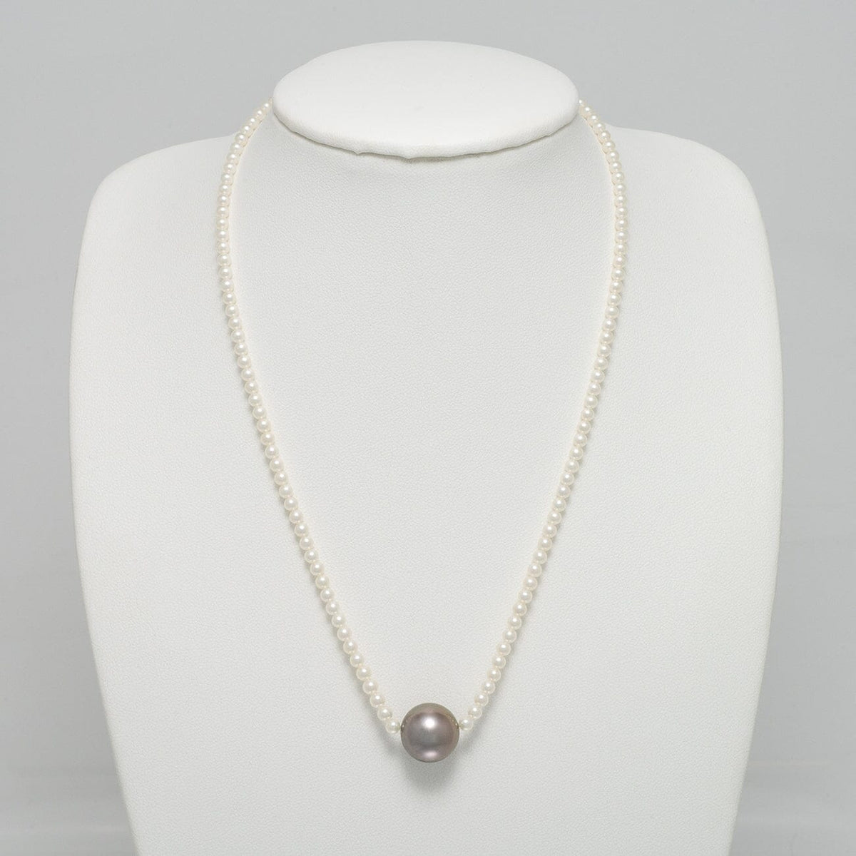 Assael Collection: 13.0 mm Tahitian Pearl and Akoya Pearl Necklace, 18K White Gold