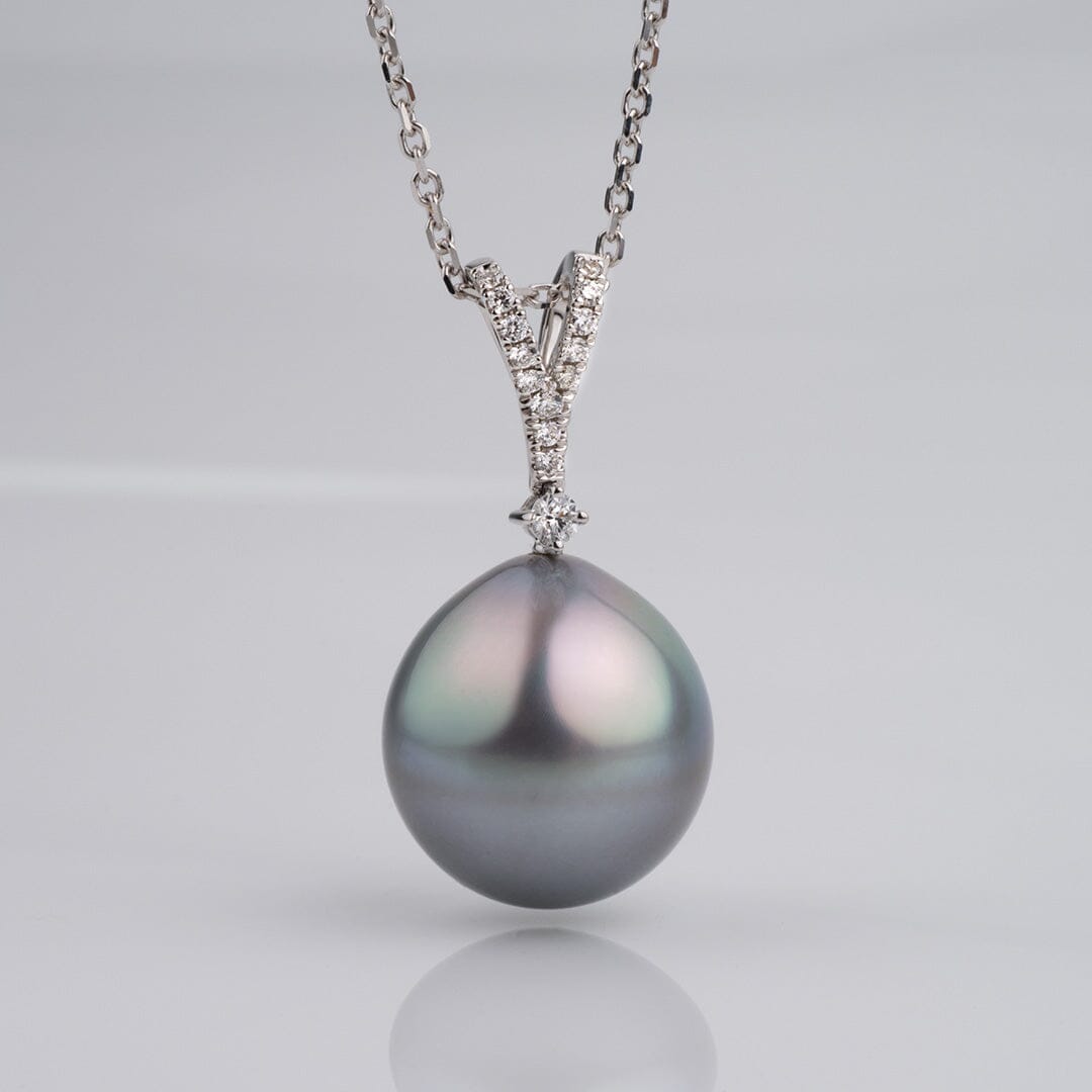 Assael Collection: 16.1 x 15.0 mm Tahitian Pearl and Diamond Pendant