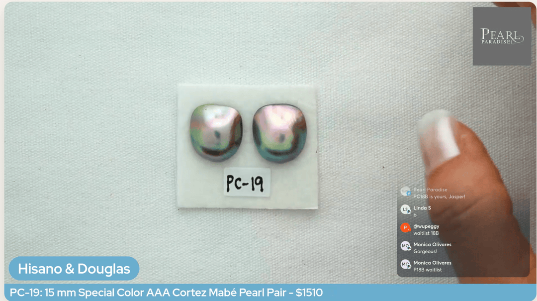PC-19: 15 mm Special Color AAA Cortez Mabé Pearl Pair