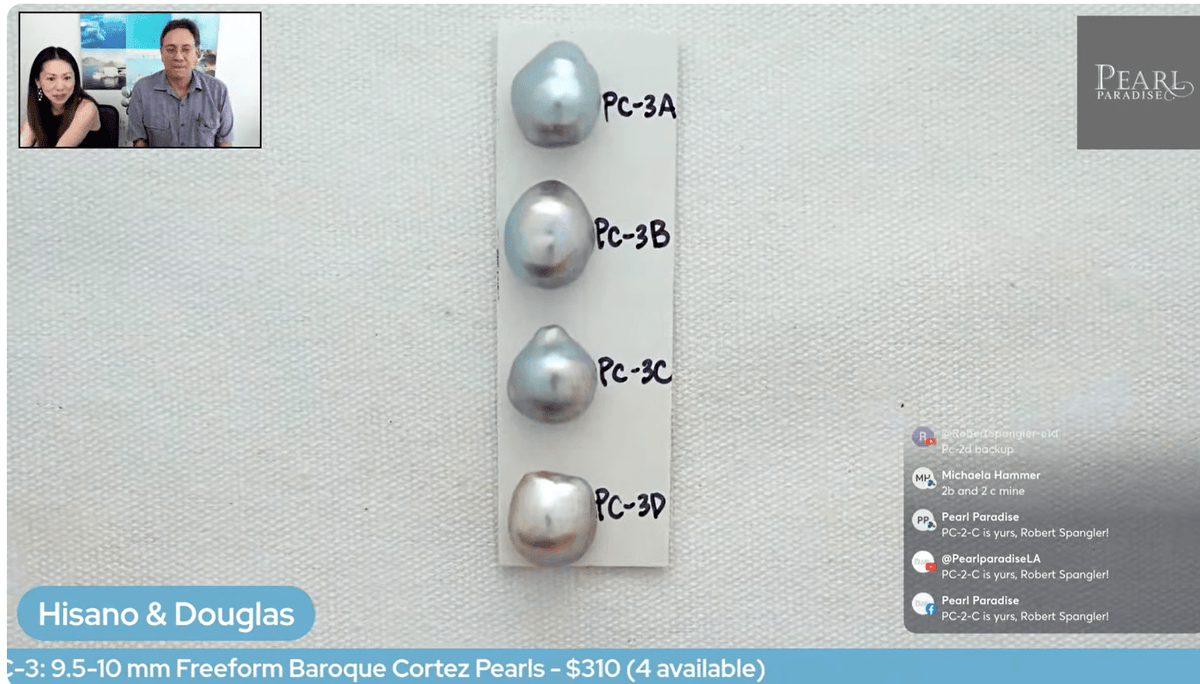 PC-3: 9.5-10 mm Freeform Baroque Cortez Pearls loose pearl, view 3
