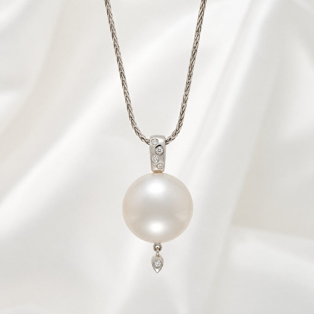 16.0-17.0 mm White South Sea Pearl and Diamond Pendant
