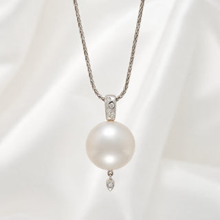16.0-17.0 mm White South Sea Pearl and Diamond Pendant
