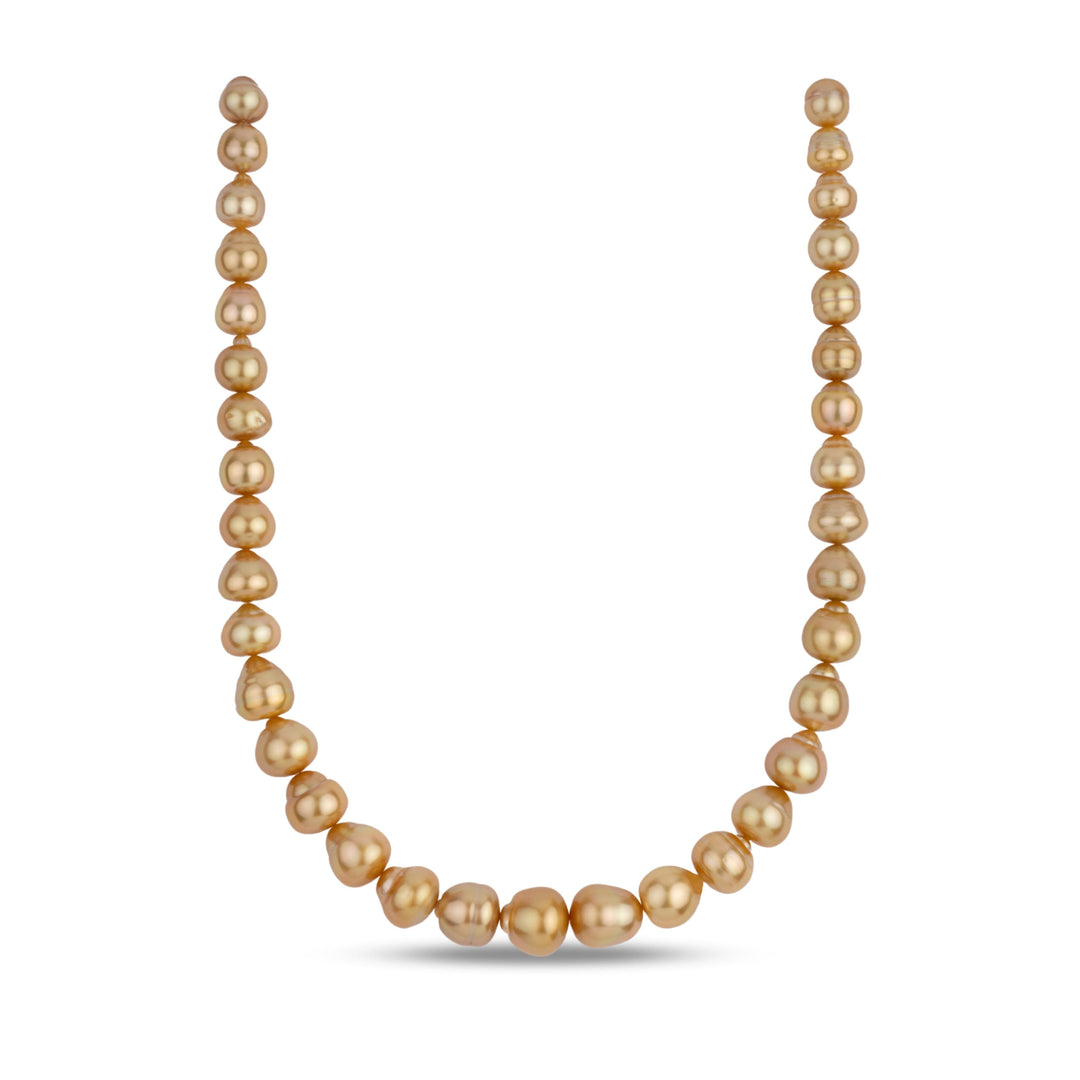 mm AA+/AAA Golden South Sea Baroque Pearl Necklace
