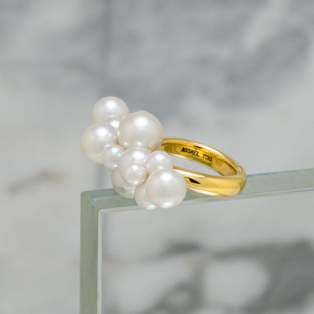 Assael Collection: 4.0-9.0 mm Akoya Pearl Linear Bubble Ring