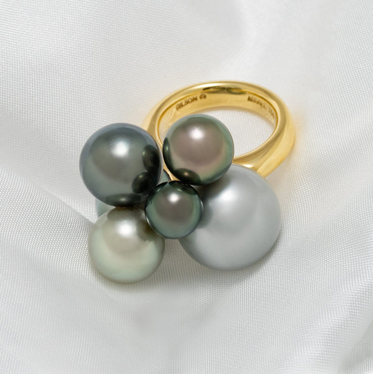 Assael Collection: 7.9-14.8 mm Tahitian Pearl Multi Bubble Ring
