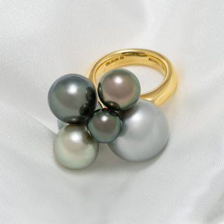 Assael Collection: 7.9-14.8 mm Tahitian Pearl Multi Bubble Ring