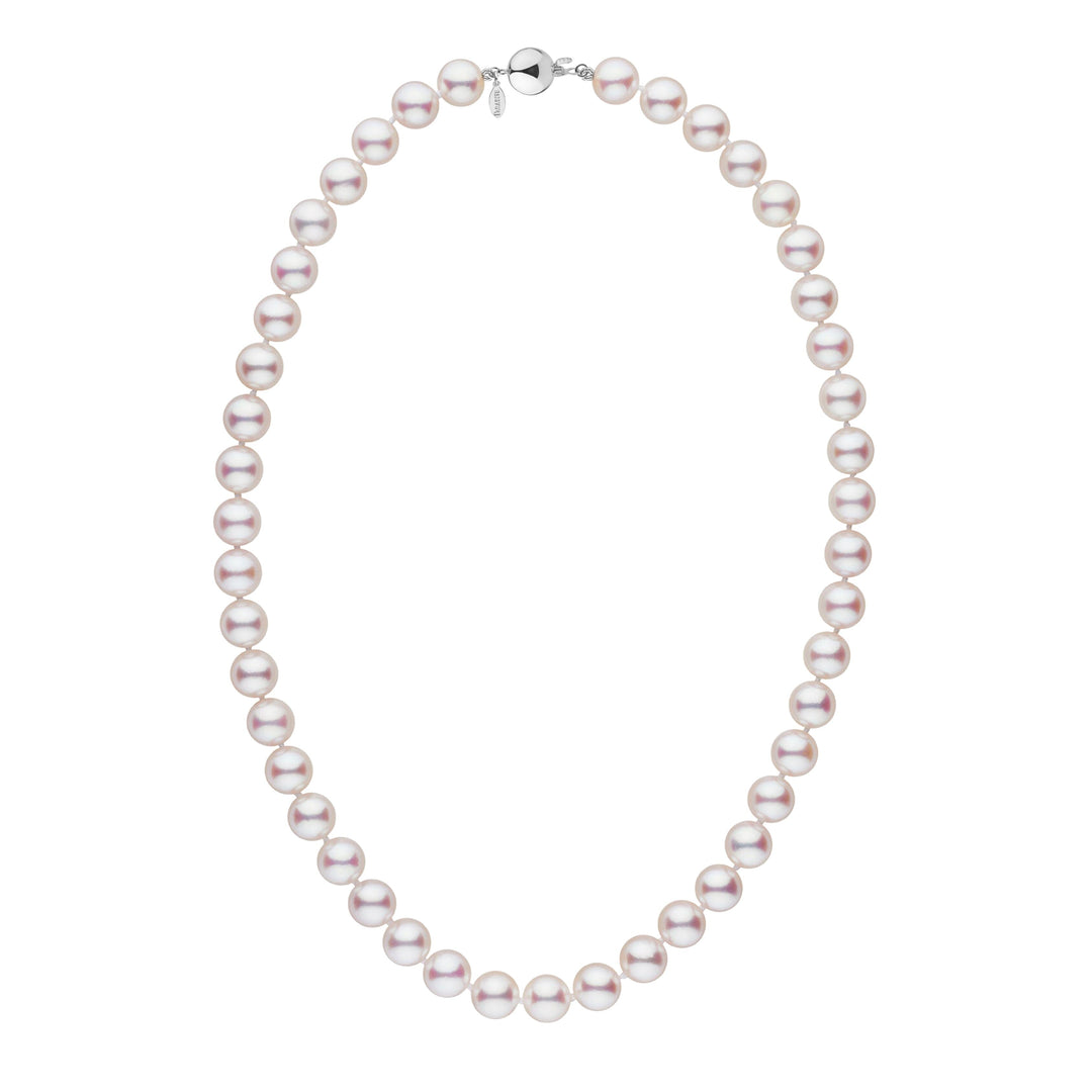 9.5-10.0 mm White Hanadama Akoya Pearl Necklace