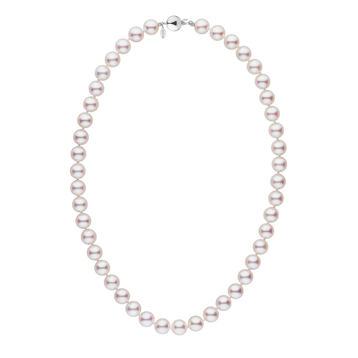 9.5-10.0 mm White Hanadama Akoya Pearl Necklace