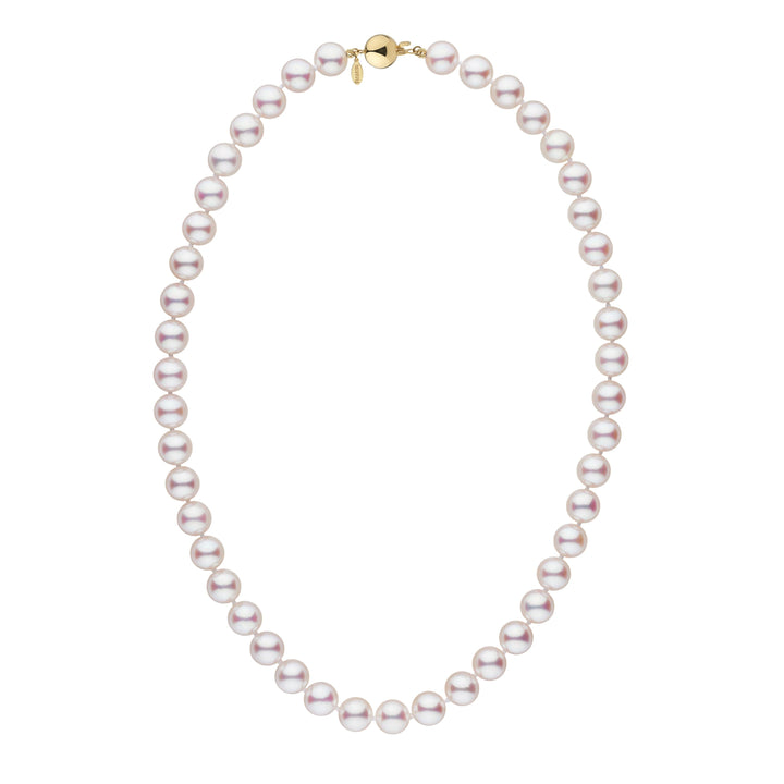 9.5-10.0 mm White Hanadama Akoya Pearl Necklace